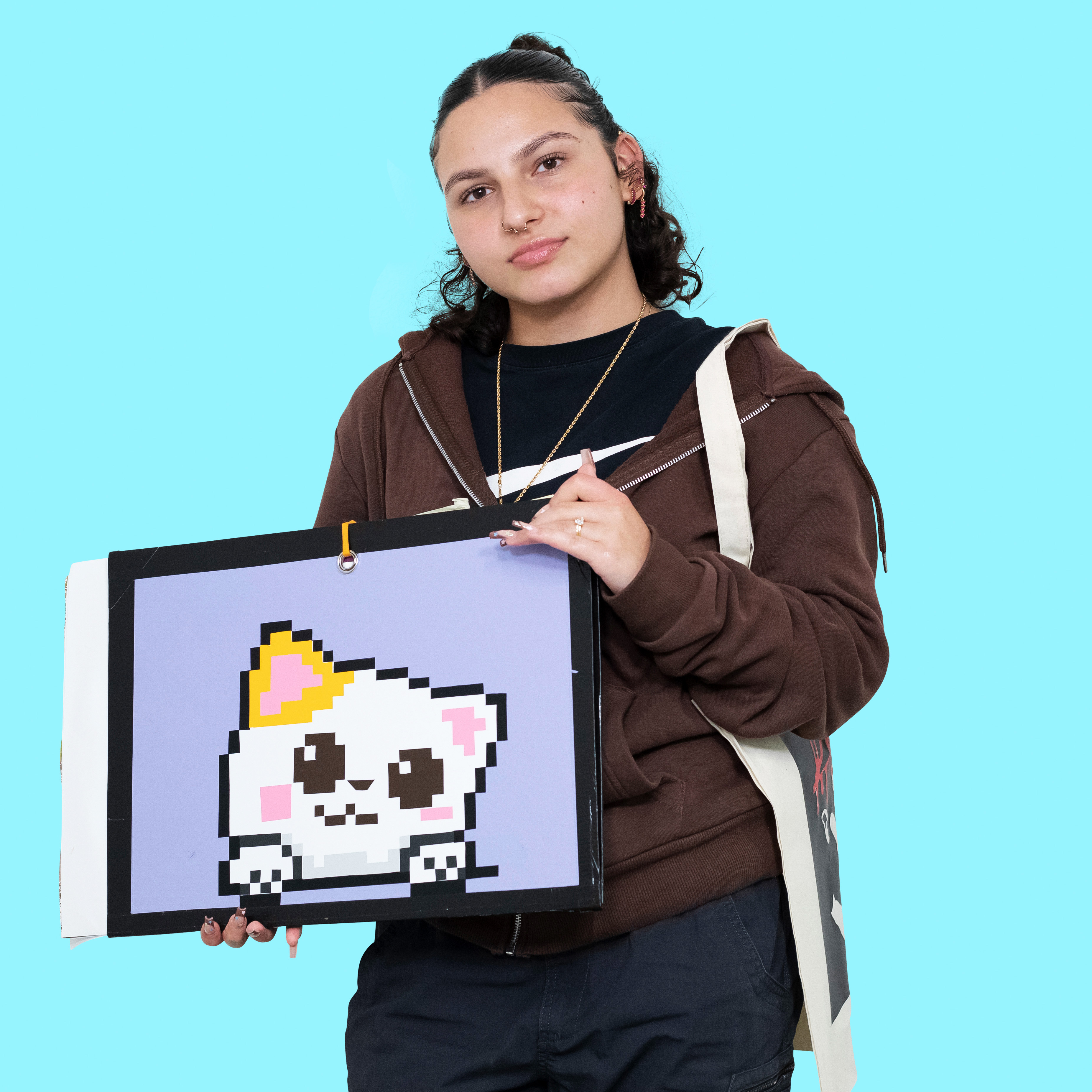 Student met een zelf getekende kat