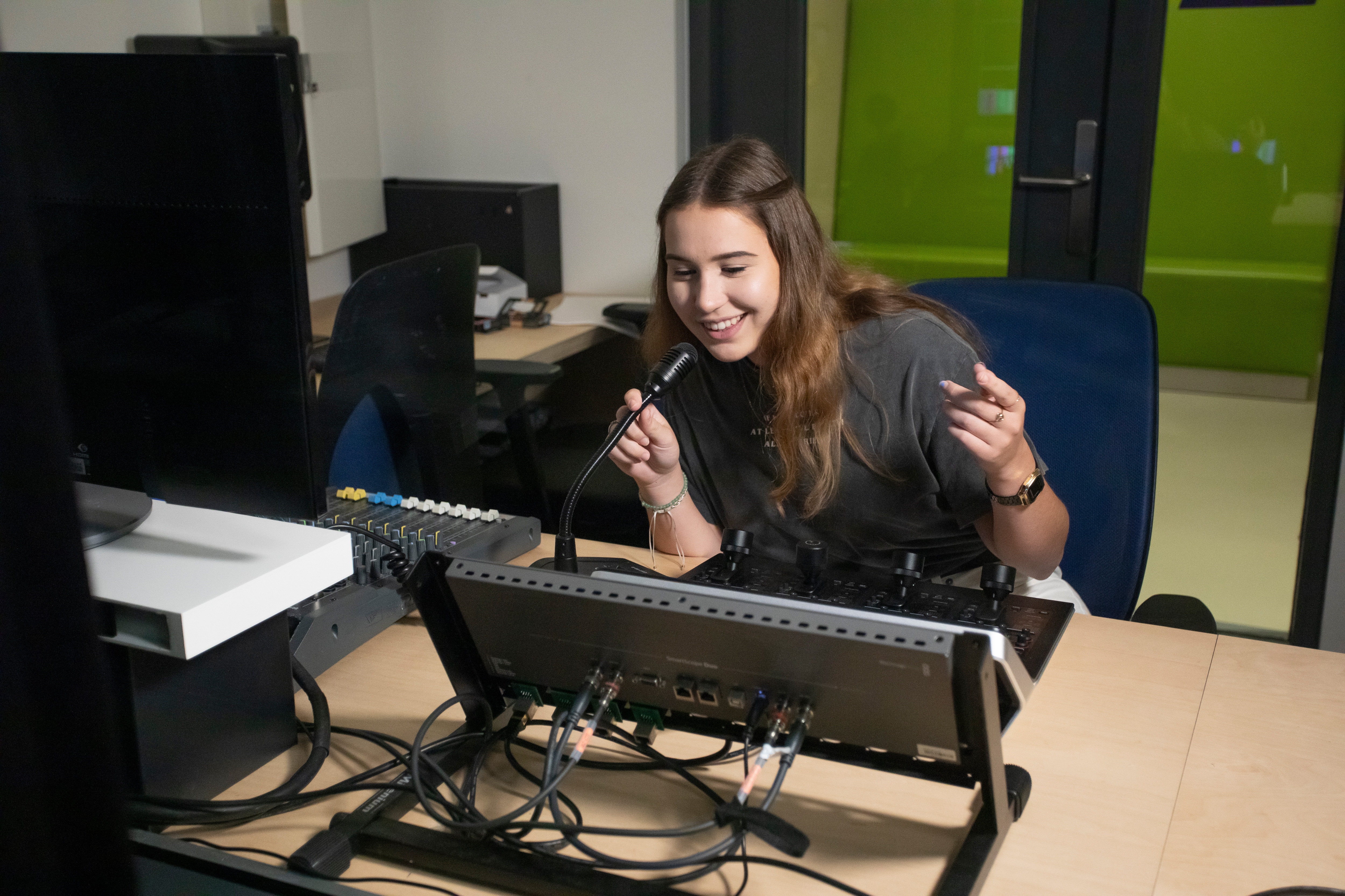 Student met microfoon
